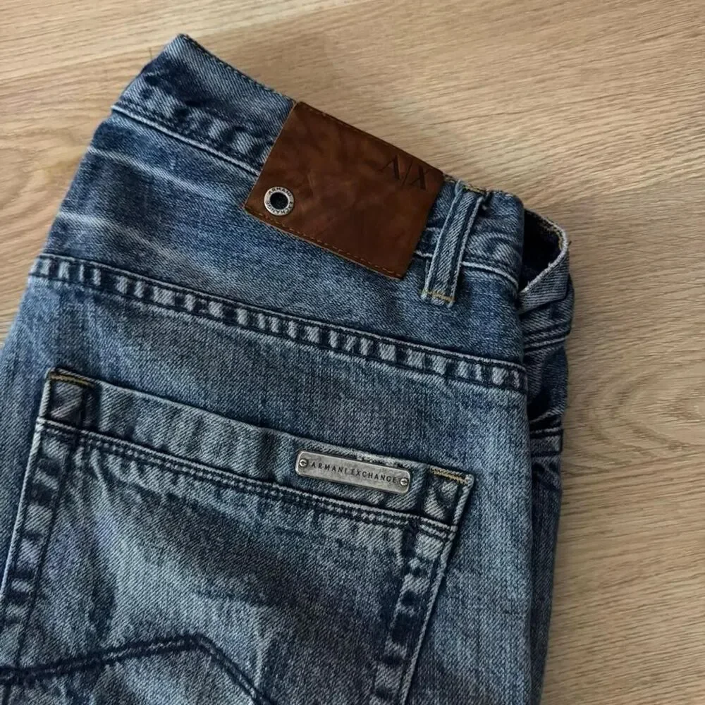 Armani-exchange Men's Blue and Navy Jeans